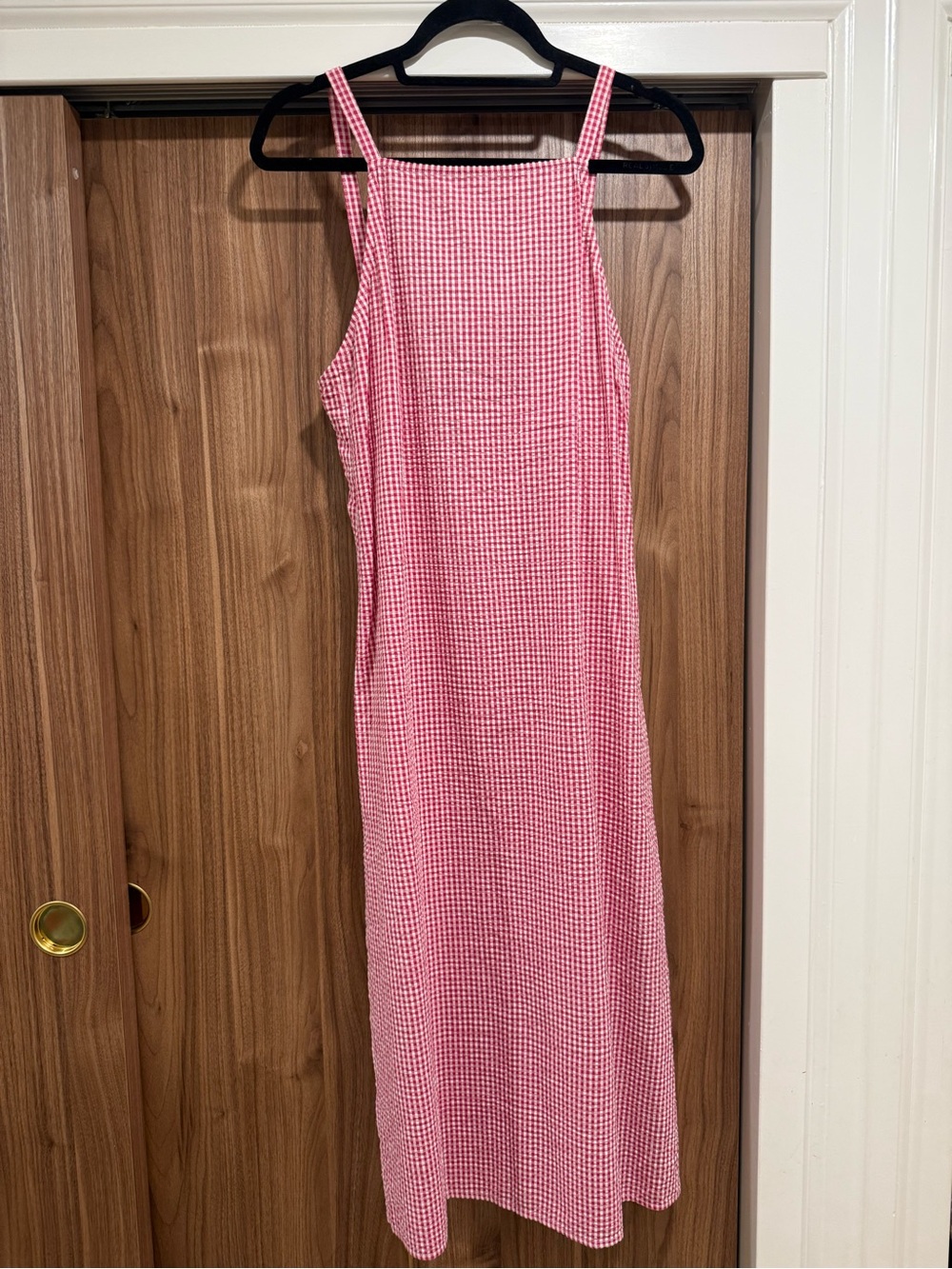 Christy Dawn Pink Gingham Maxi Dress M